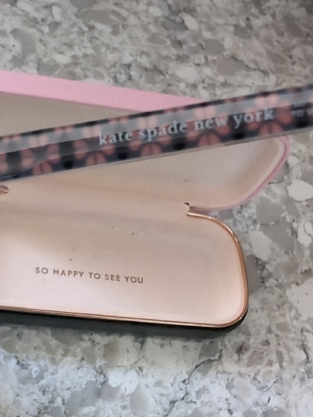 kate spade Tortoiseshell Frame Readers with Pink Floral Temples - Picture 2 of 3